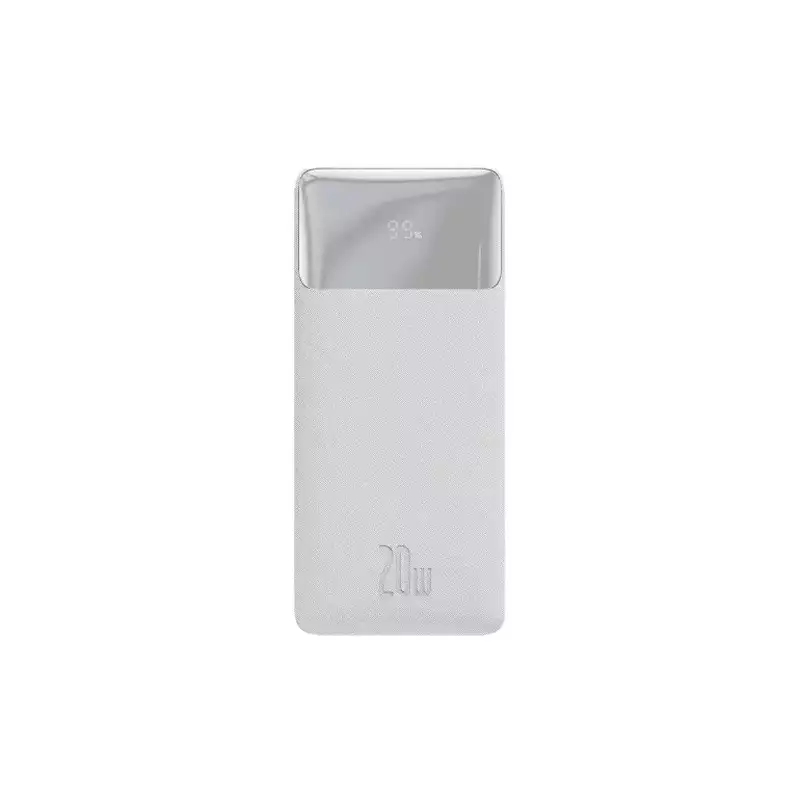 Baseus Bipow 10000mAh 20W Digital Display Fast Charging Power Bank (White)