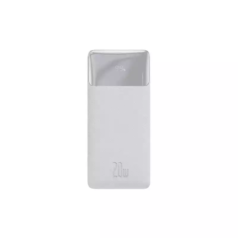 Baseus Bipow 10000mAh 20W Digital Display Fast Charging Power Bank (White)