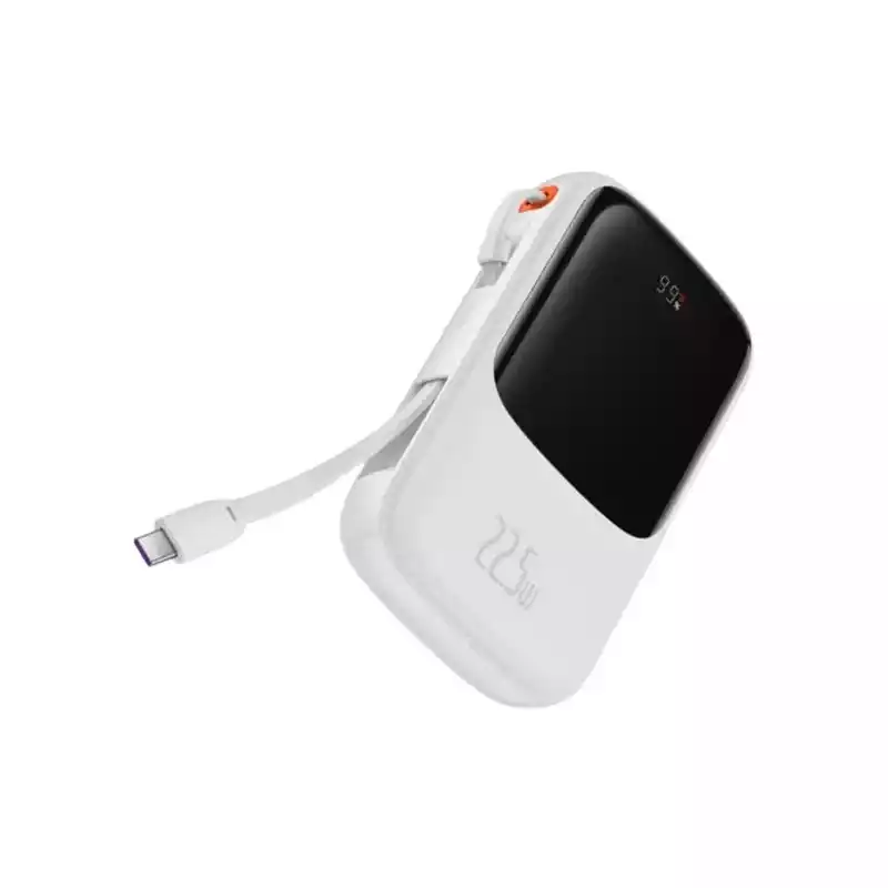 Baseus Qpow Pro 22.5W 10000mAh Type-C Digital Display Fast Charge Power Bank (White) thumbnail