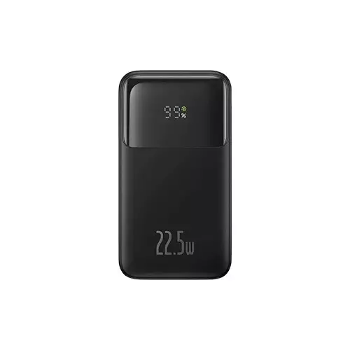 Baseus Comet Series PPMD20 20000mAh 22.5W Dual Cable Black Power Bank with Digital Display