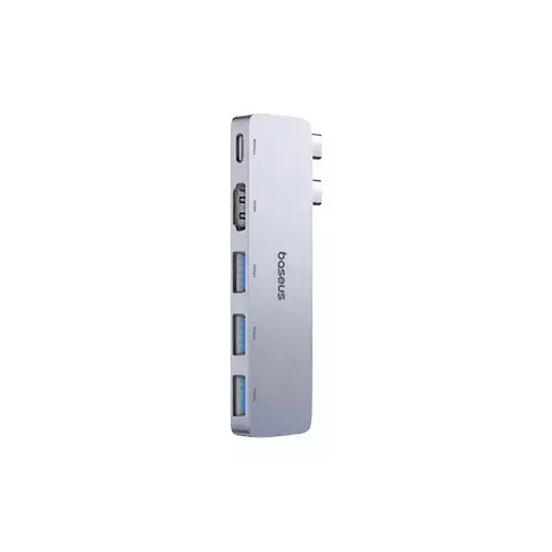 Baseus UltraJoy Series Dual Type-C Male to HDMI Tri USB 3.0 & Type-C Female Grey Hub Converter