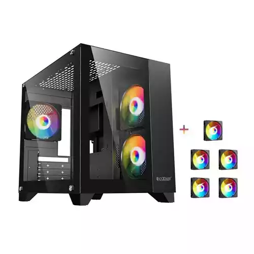 PC Cooler PC-919B 5F Micro ATX Gaming Case (Black) thumbnail