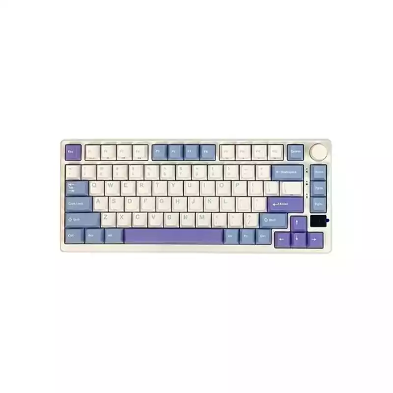 Royal Kludge RK M75 Tri Mode RGB Silver Switch Mechanical Gaming Keyboard (Taro Milk) thumbnail