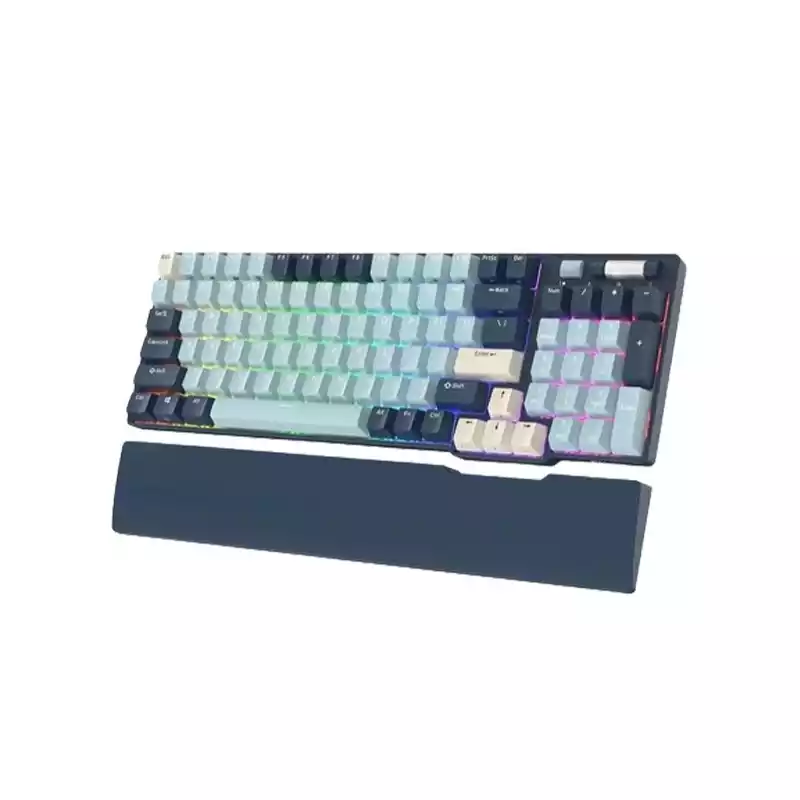 Royal Kludge RK96 Tri Mode RGB Hot Swap Blue Switch Mechanical Gaming Keyboard (Forest Blue) thumbnail