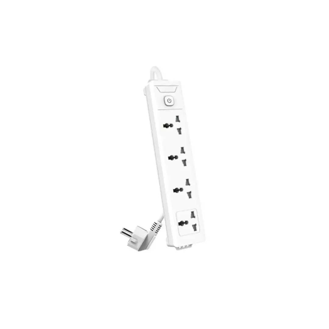 Deli ET403 4-Port 10A Power Strip (White)
