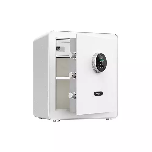 Deli ET634 Fingerprint Password Safe Box (White)