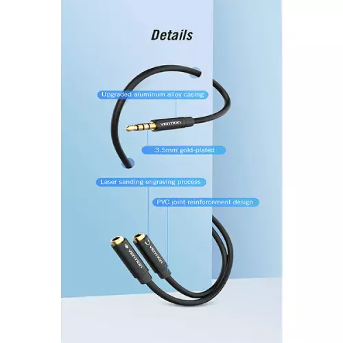 VENTION BBVBY 3.5mm to 2*3.5mm Stereo Splitter Cable-2
