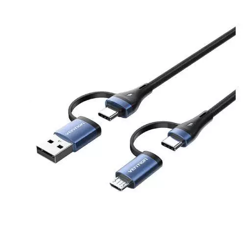 Vention CTLLG 4-in-1 Cotton Braided USB 2.0 5A Cable - 1.5M