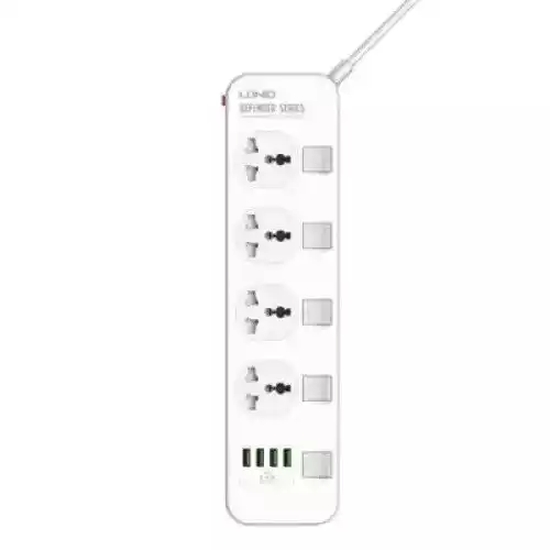 LDNIO SC4408 4 AC Outlets Universal Power Strip with 4 USB Port