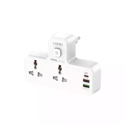 LDNIO SC2311 Fast Charging 2 Way 5 Port Wall Power Socket With LED Lamp