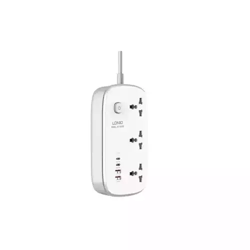 LDNIO SC3416 3 Sockets Universal Fast Charge White Power Strip