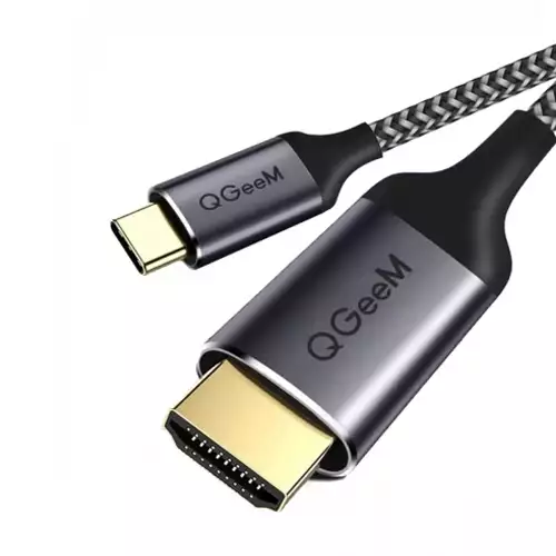 Qgeem QG-UA09-18 Type-C Male to HDMI Male 1.8 Meter Black & Grey Cable