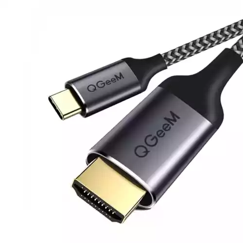 Qgeem QG-UA09-18 Type-C Male to HDMI Male 1.8 Meter Black & Grey Cable