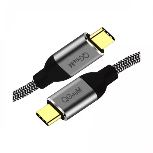 Qgeem QG-CC03-12 USB Type-C Male to Male 1.2 Meter Black & Grey Charging Cable