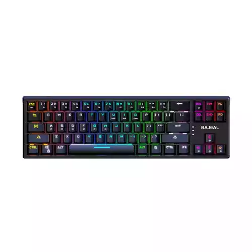 BAJEAL K71 TKL RGB MECHANICAL BLUE SWITCH BLACK GAMING KEYBOARD (HOT-SWAPPABLE) thumbnail
