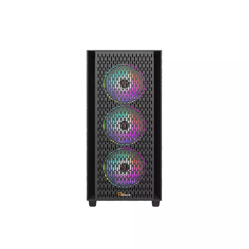 PC POWER FLOW DARK MESH DESKTOP GAMING CASING WITH 350WATT PSU
