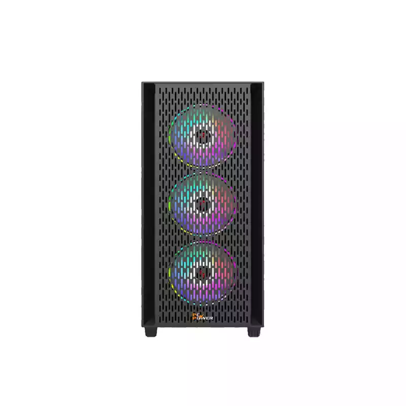 PC POWER FLOW DARK MESH DESKTOP GAMING CASING WITH 350WATT PSU