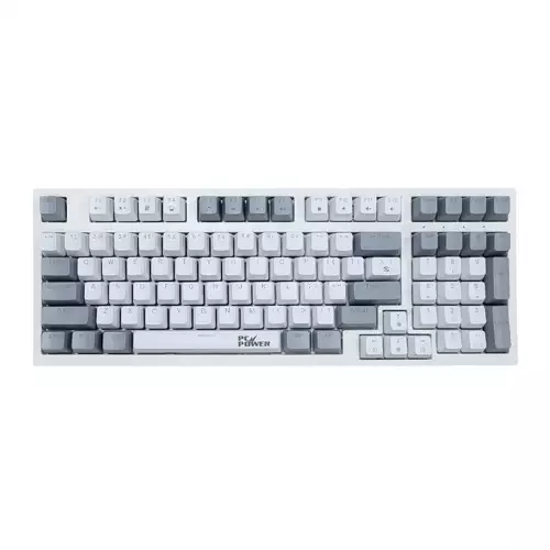 PC POWER K98 RGB HOT-Swappable Wired Gaming Mechanical Keyboard (White/black/ blue)