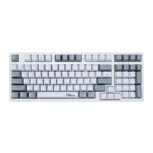 PC POWER K98 RGB HOT-Swappable Wired Gaming Mechanical Keyboard (White/black/ blue)