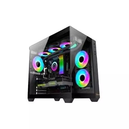 Pc Power PGH600 ICELAND ATX Gaming Black Case with (9 X ARGB Fan)