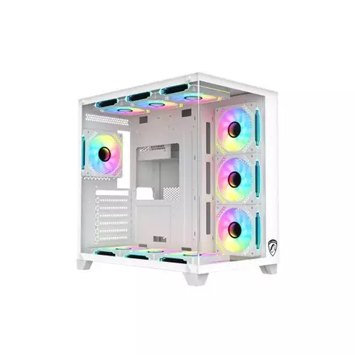 PC Power ICEBERG V3 10 Fans Mid Tower Gaming Casing (White)