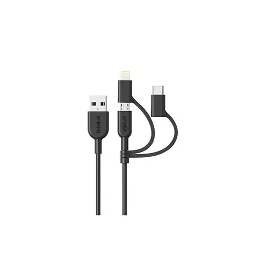Anker A8436 PowerLine ll 3 in 1 Lightning Micro Type-C Charging Cable