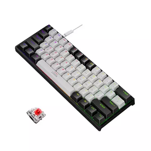 LEAVEN K620 WIRED MECHANICAL KEYBOARD WHITE BLACK-2