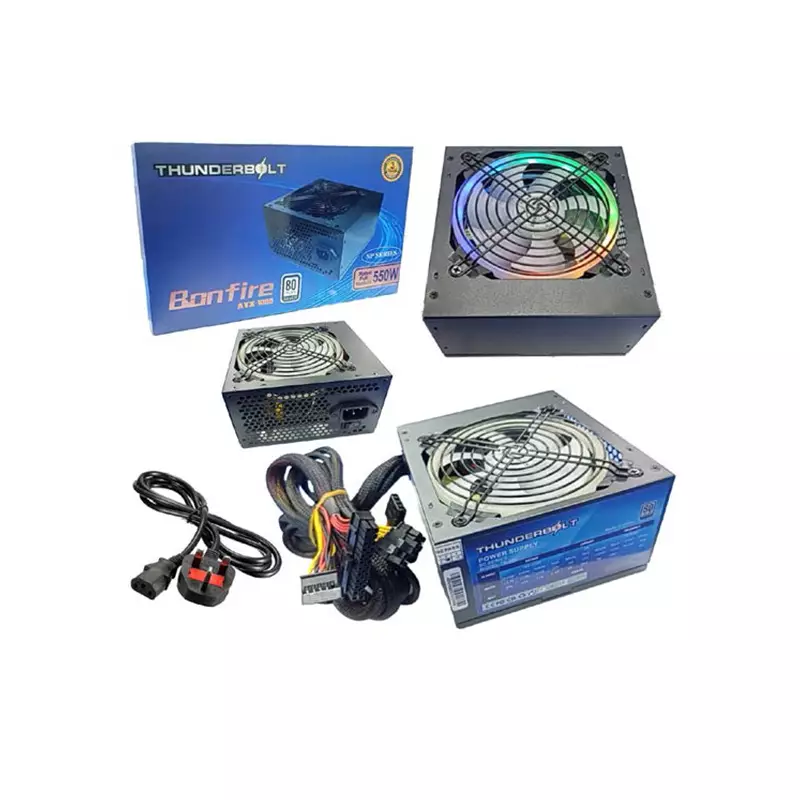 THUNDERBOLT 550W 80+ Plus Silver GAMING RGB FAN POWER SUPPLY