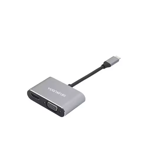 Yuanxin X-3510 Type-C Male to HDMI & VGA Female Converter