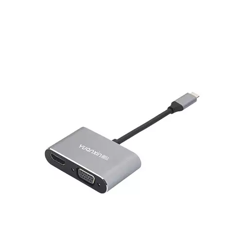 Yuanxin X-3510 Type-C Male to HDMI & VGA Female Converter