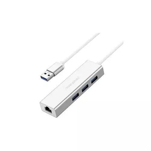 Yuanxin X-3561 USB Male to Tri USB & LAN Female Converter (White)