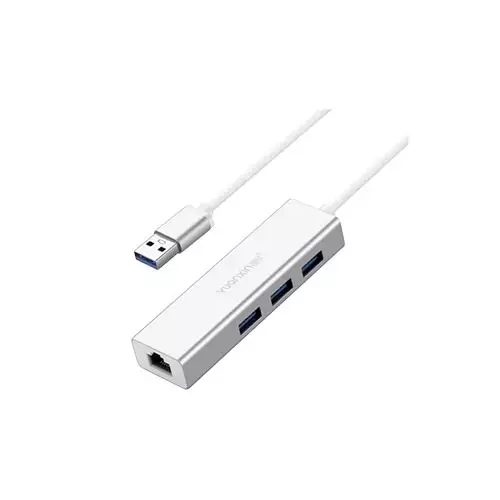 Yuanxin X-3561 USB Male to Tri USB & LAN Female Converter (White)